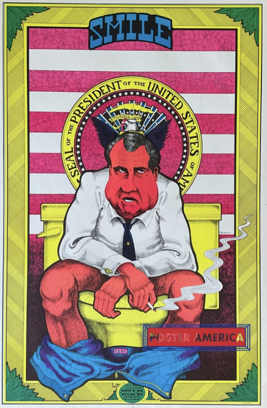 richard nixon blacklight poster - Smile President Of Seal The United States Star America